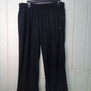 Nike Track Pants Men L Zipper Ankle Lined Active Athletic Black